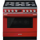 Cocina horno eléctrico SMEG CPF9GPR. 6 zonas. Rojo. Zona Gigante